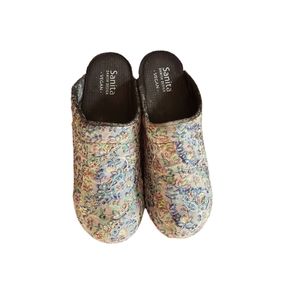 Sanita Vegan Fabric Paisley Print Clogs Size 41